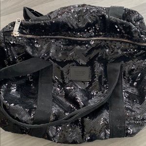 Pink Black Sequin Duffle Bag